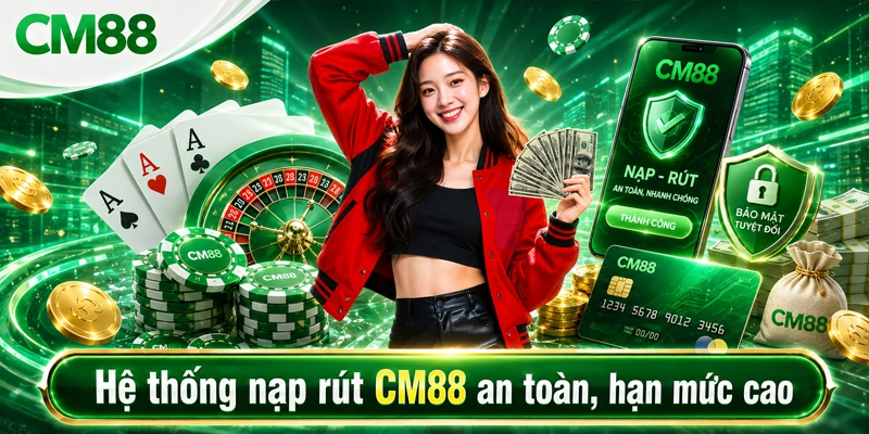 Hệ thống nạp rút CM88 an toàn, hạn mức cao